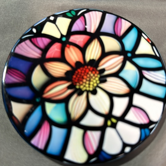 Set of 4 Stained Glass Style Ceramic Coasters - Picture 4 of 5